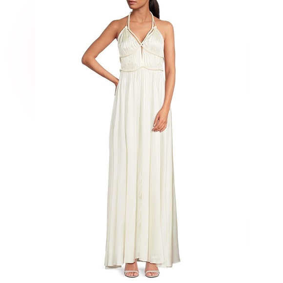 Cult Gaia Silk Salee open-back gown white US 10 - Picture 5 of 16